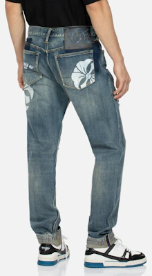 EVISU AW23 花卉口袋生邊藍色牛仔褲 2EAHTM3JE802417CS Purchase EVISU AW23 花卉口袋生邊藍色牛仔褲 2EAHTM3JE802417CS