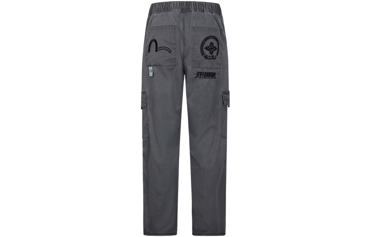 EVISU AW23  Grey Seagull Embroidered Casual Pants. 2EAGNM3PO5133RXPS