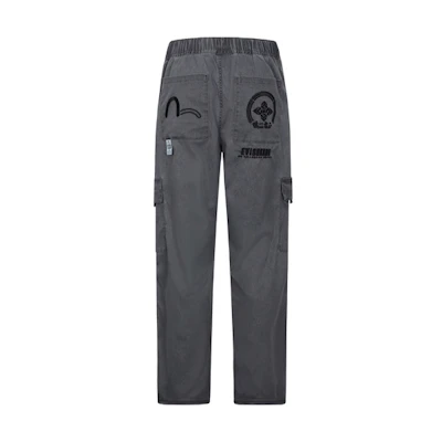 EVISU AW23 Grey Seagull Embroidered Casual Pants. 2EAGNM3PO5133RXPS