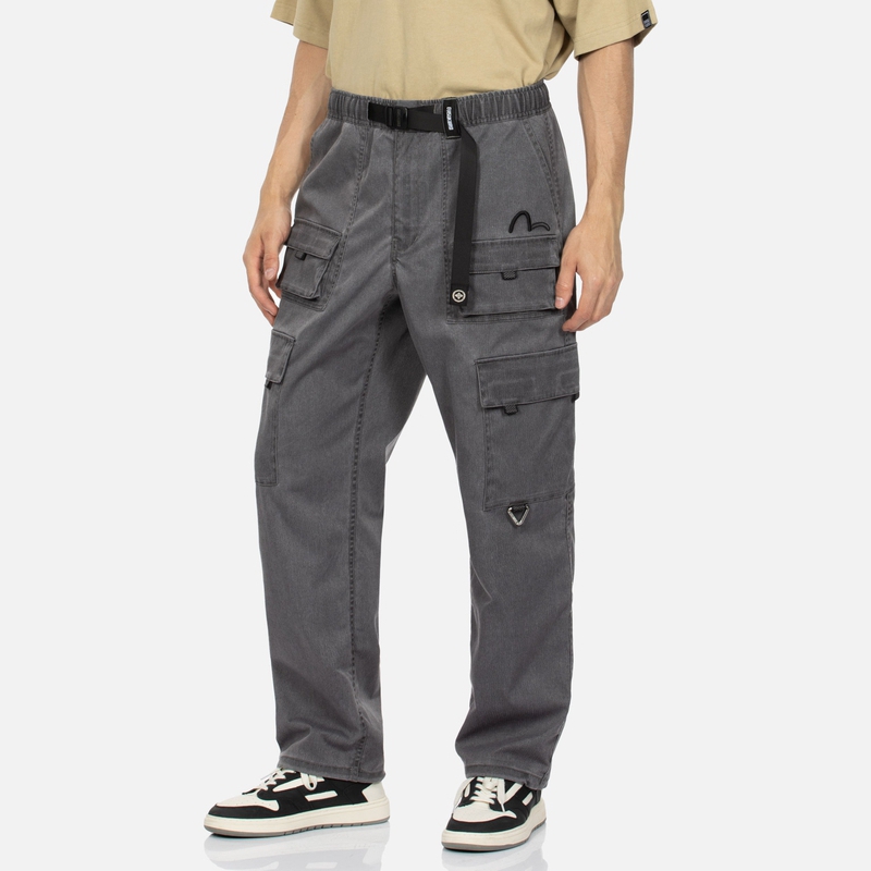 Purchase EVISU AW23 灰色海鷗刺繡休閒長褲 2EAGNM3PO5133RXPS