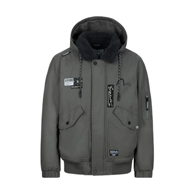 EVISU AW23 Grey Seagull Logo Embroidered Wide Fit Bomber Jacket 2EAGNM3JK5127RXCQ