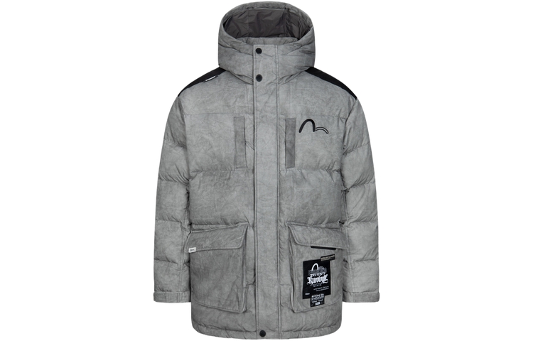 EVISU AW23  Grey Wide Puffer Jacket with Logo Embroidery & Floral Design 2EAGNM3NJ5096LFCT 圖 3