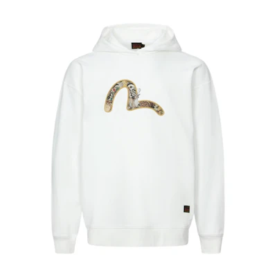 EVISU AW23 Hoodie with Lucky Deer & Treasure Graphic, Oversized Fit. 2EAHTM3SW7069LFCN