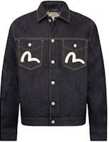 EVISU AW23 Koi Pattern Embroidered Denim Jacket in Blue 2EAHTM3DJ1931XXCT EVISU AW23 Koi Pattern Embroidered Denim Jacket in Blue 2EAHTM3DJ1931XXCT