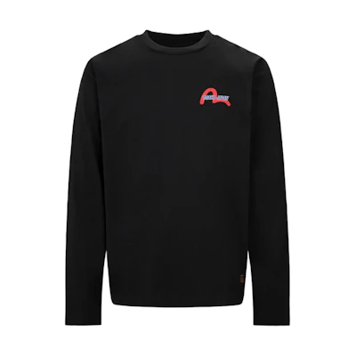 EVISU AW23 Long Sleeve T-Shirt with Daruma Print and Biker Design. 2EAHTM3TL2910XXCT