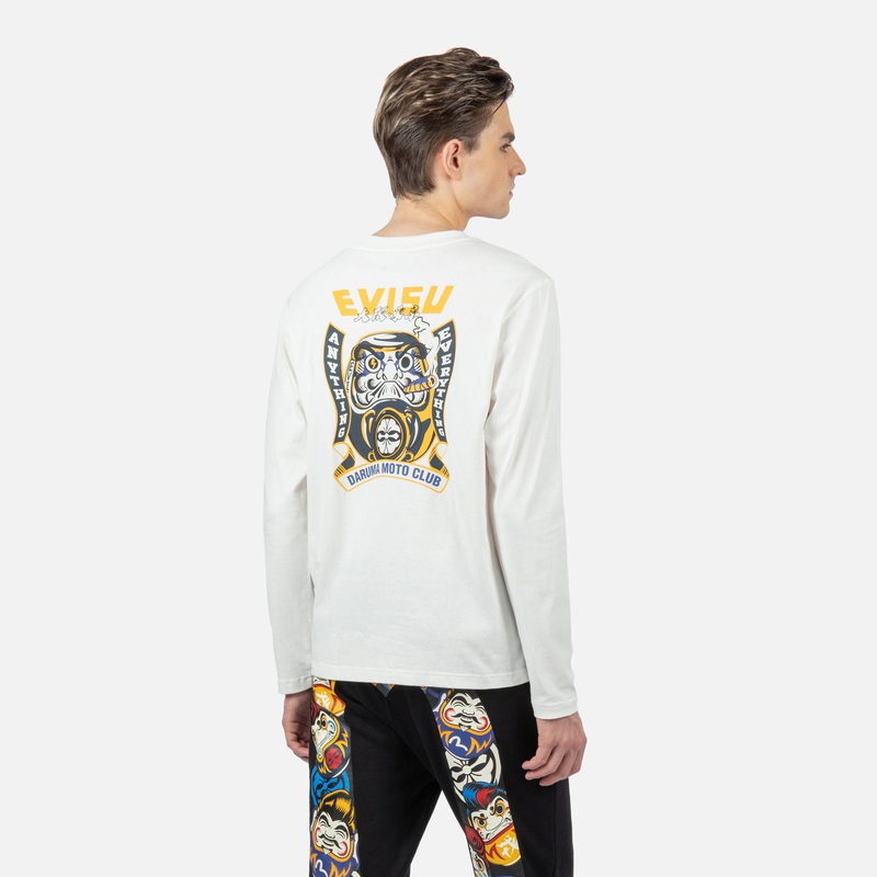 EVISU AW23  Long Sleeve T-Shirt with Daruma Print and Biker Design. 2EAHTM3TL2910XXCT 圖 5