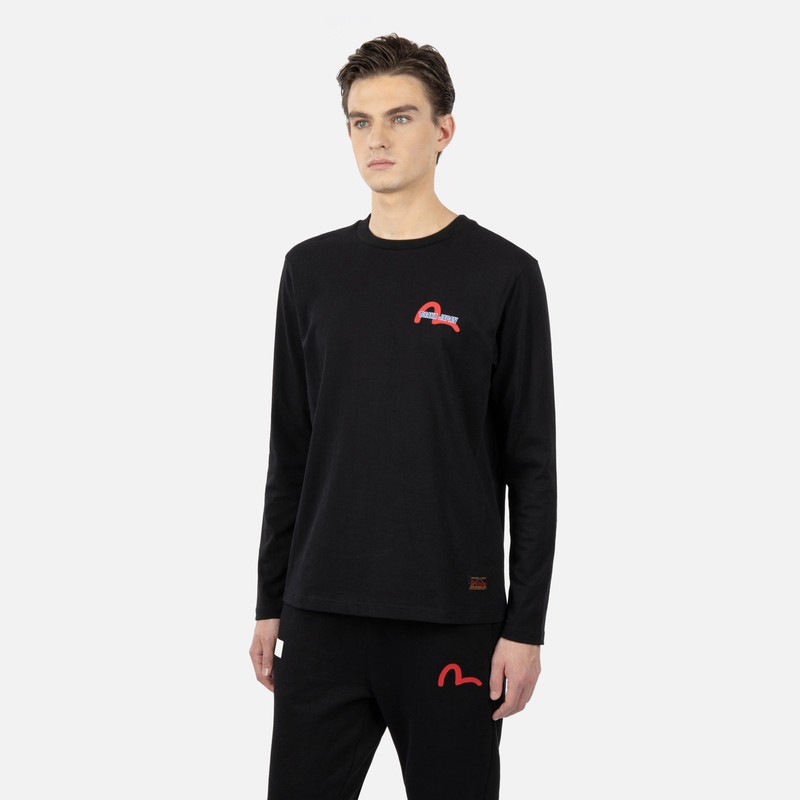 EVISU AW23  Long Sleeve T-Shirt with Daruma Print and Biker Design. 2EAHTM3TL2910XXCT 圖 8