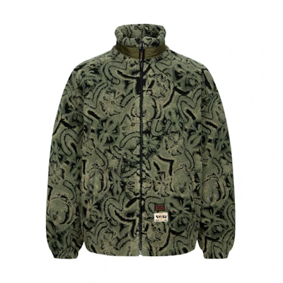 EVISU AW23 Loose Fit Jacquard Zip Jacket with Seagulls & House Flower Print. 2EAHTM3JK8020LFSH