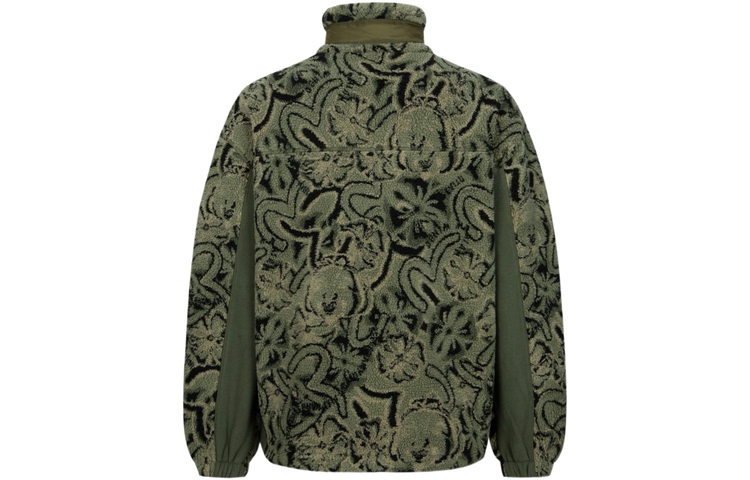 Lookbook EVISU AW23  Loose Fit Jacquard Zip Jacket with Seagulls & House Flower Print. 2EAHTM3JK8020LFSH