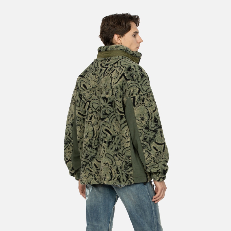 Purchase EVISU AW23  Loose Fit Jacquard Zip Jacket with Seagulls & House Flower Print. 2EAHTM3JK8020LFSH