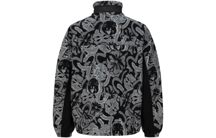 Sizing EVISU AW23  Loose Fit Jacquard Zip Jacket with Seagulls & House Flower Print. 2EAHTM3JK8020LFSH