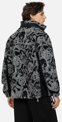 EVISU AW23 Loose Fit Jacquard Zip Jacket with Seagulls & House Flower Print. 2EAHTM3JK8020LFSH 1