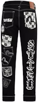 EVISU AW23 Multi-Pocket Slim Tapered Black Denim Jeans 2EAHTM3JE106017CT EVISU AW23 Multi-Pocket Slim Tapered Black Denim Jeans 2EAHTM3JE106017CT