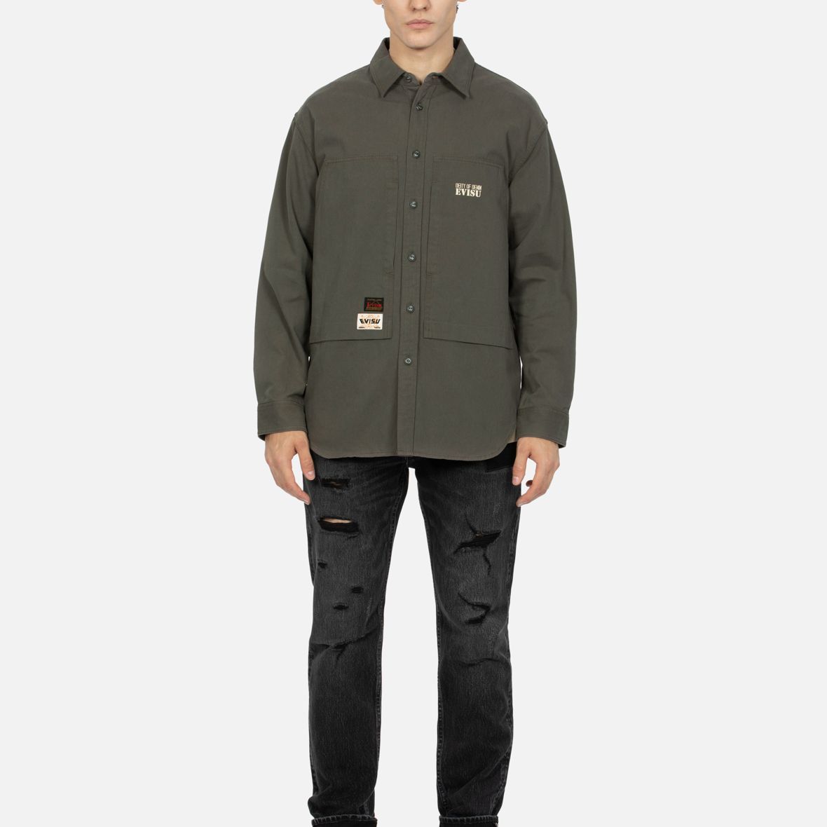 Details for EVISU AW23 Kemeja Oversized Camouflage Brushstroke M Print Kasual. 2EAHTM3SL8014RXCT