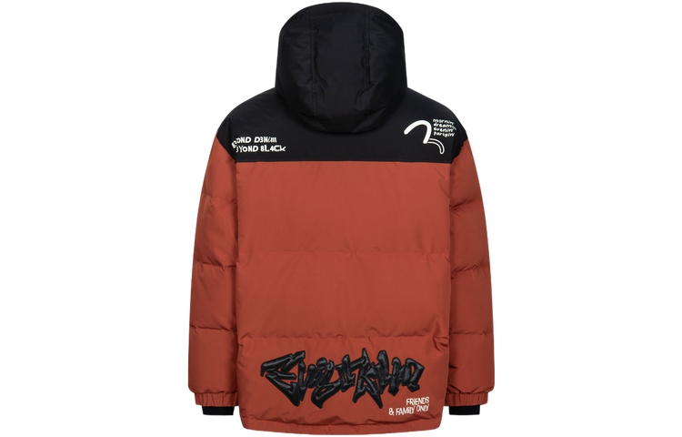 Order EVISU AW23 寬鬆撞色連帽羽絨外套 - 橘色 2EAGNM3NJ5200OSPL