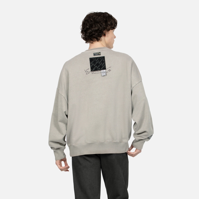 Purchase EVISU AW23 宽鬆版多標誌刺繡圓領長袖上衣 米色. 2EAGNM3SW5150OSCT