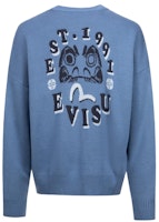 EVISU AW23 Oversized Knit Sweater with Seagull & Daruma Design. 2EAHTM3SR1074RXAW EVISU AW23 Oversized Knit Sweater with Seagull & Daruma Design. 2EAHTM3SR1074RXAW