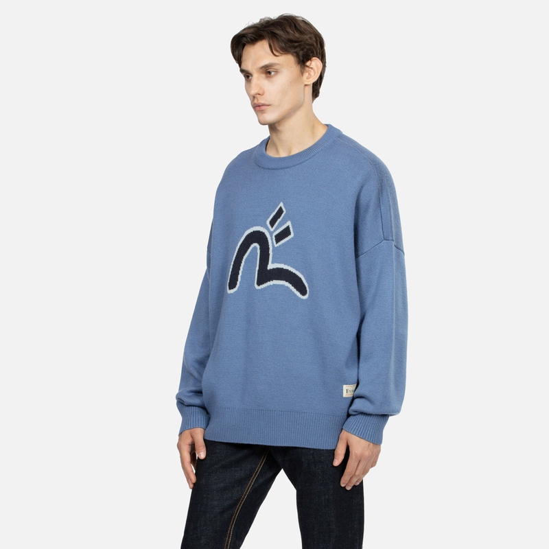 Purchase EVISU 秋冬23海鸥达摩图案宽松针织毛衣. 2EAHTM3SR1074RXAW