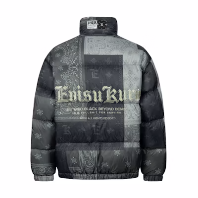 EVISU AW23 Paisley Print Puffer Jacket Casual Outerwear 2EAGNM3NJ5100RXPL