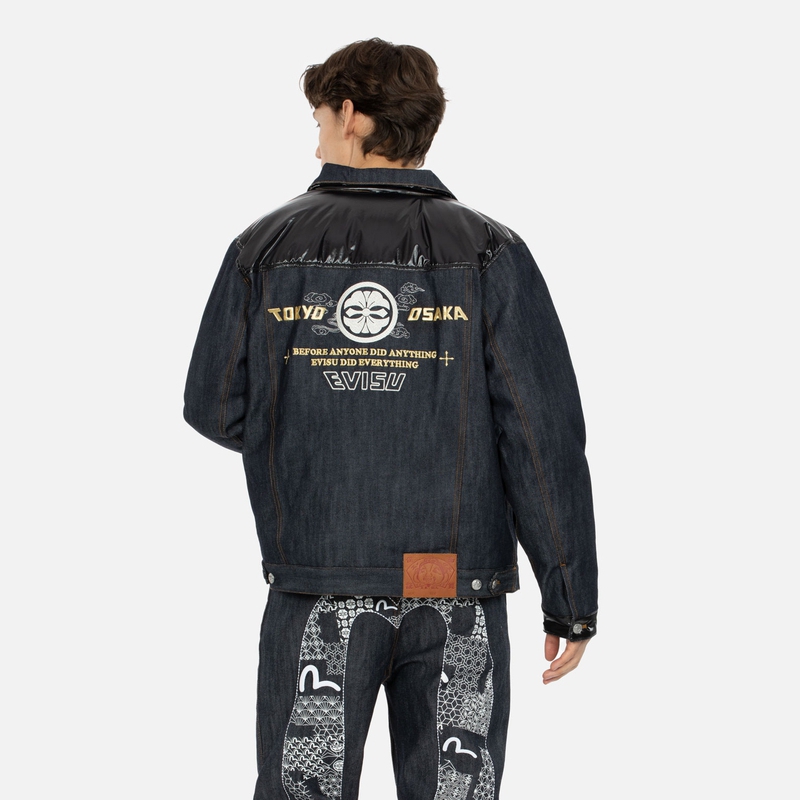 Purchase Chaqueta Acolchada Denim Azul con Parche Bordado EVISU AW23. 2EAHTM3NJ7023XXCS