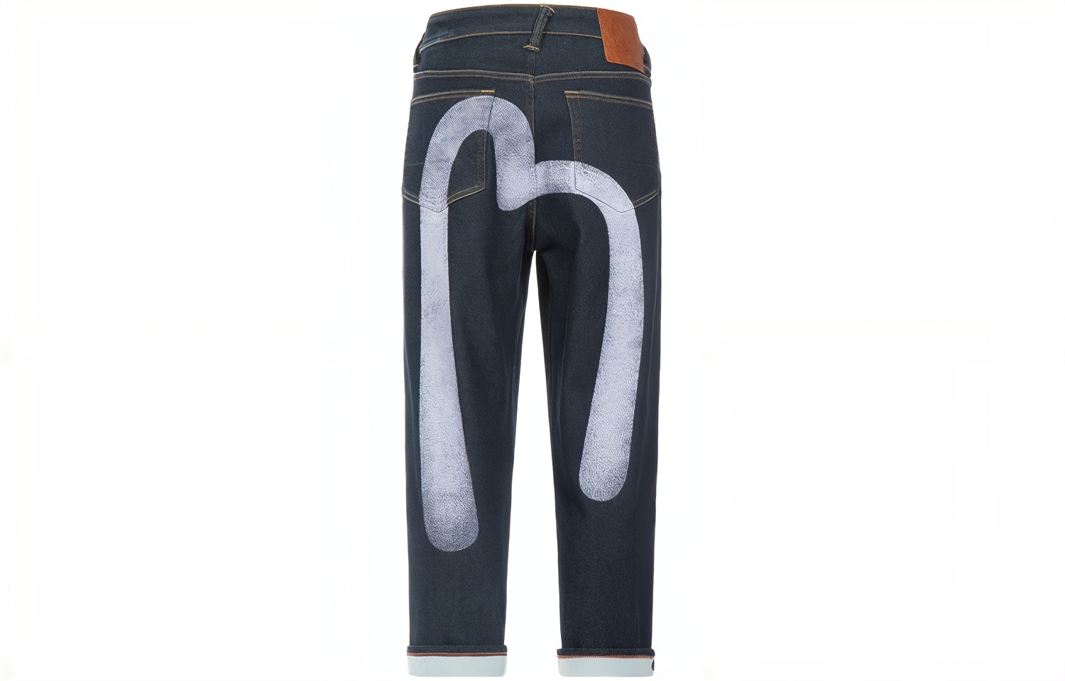 EVISU AW23  Seagull Big M Print Jeans Denim Blue 2ESHTM3JE914RXCX