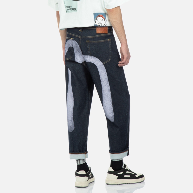 EVISU AW23  Seagull Big M Print Jeans Denim Blue 2ESHTM3JE914RXCX 圖 4