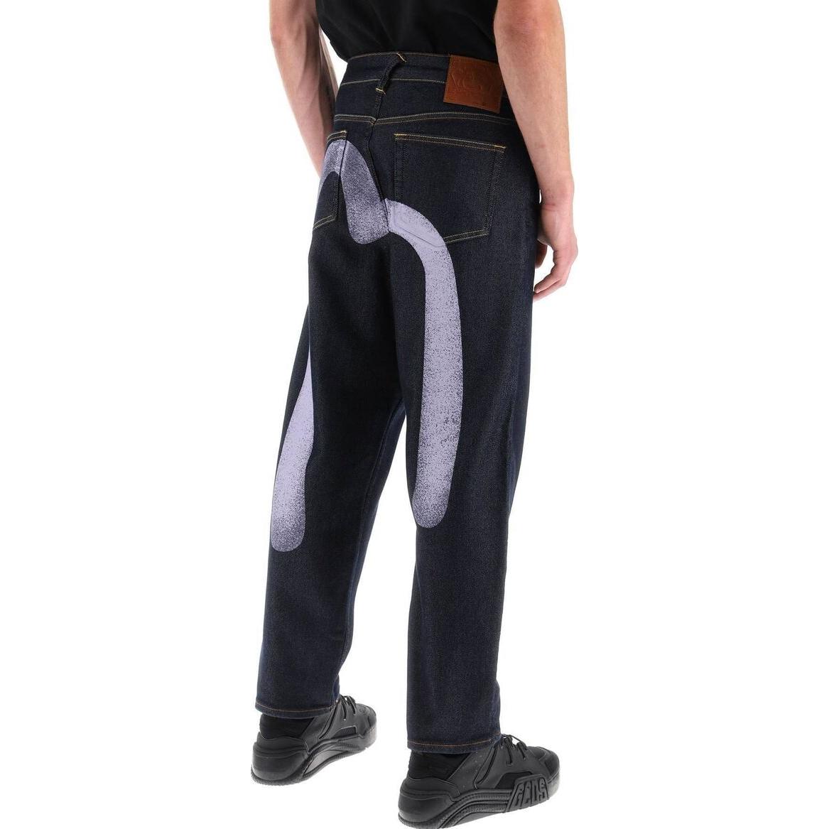 EVISU AW23  Seagull Big M Print Jeans Denim Blue 2ESHTM3JE914RXCX 圖 7