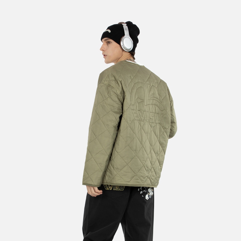 EVISU AW23  Seagull Logo Slim Fit V-Neck Single-Breasted Jacket 2EAHTM3JK7018LFNQ 圖 5