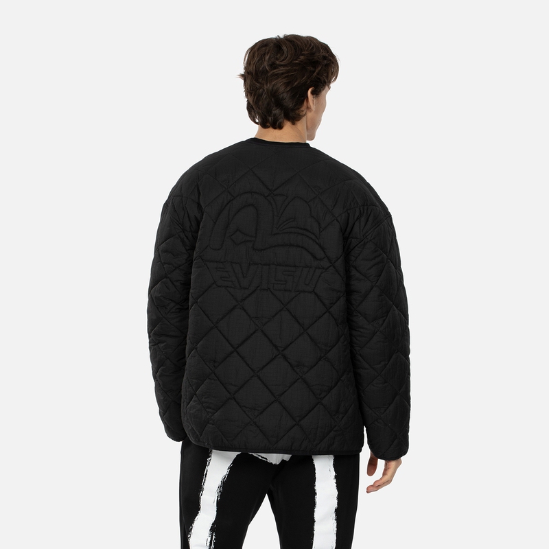 EVISU AW23  Seagull Logo Slim Fit V-Neck Single-Breasted Jacket 2EAHTM3JK7018LFNQ 圖 9