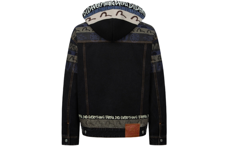 EVISU AW23  Seagull Print Denim Jacket Black Denim Outerwear 2EAHTM3DJ1008LFCQ 圖 3