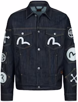 EVISU AW23 Seagull Print Denim Jacket Blue 2EAHTM3DJ7004RXCX EVISU AW23 Seagull Print Denim Jacket Blue 2EAHTM3DJ7004RXCX