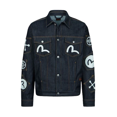 EVISU AW23 Seagull Print Denim Jacket Blue 2EAHTM3DJ7004RXCX