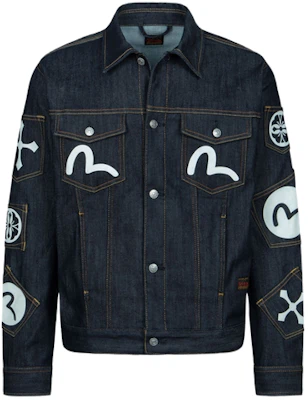 EVISU AW23 Seagull Print Denim Jacket Blue 2EAHTM3DJ7004RXCX Order EVISU AW23 Seagull Print Denim Jacket Blue 2EAHTM3DJ7004RXCX