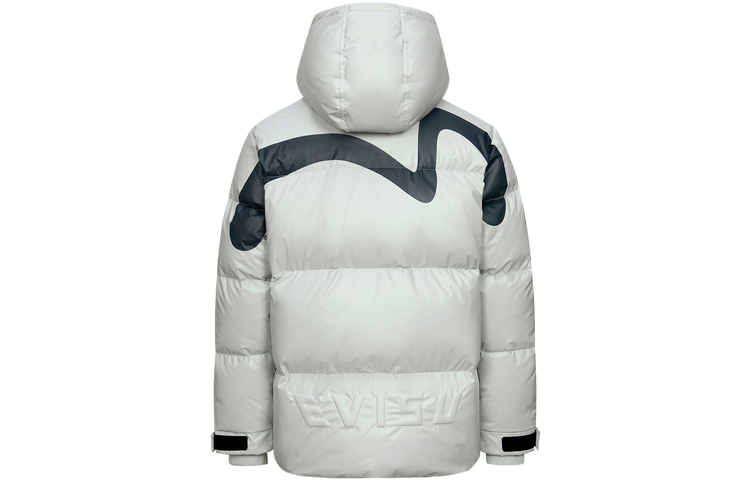 EVISU AW23  Silver Grey Down Jacket with Big M Logo and Hood. 2EAHTM3NJ1035XXNY 圖 2