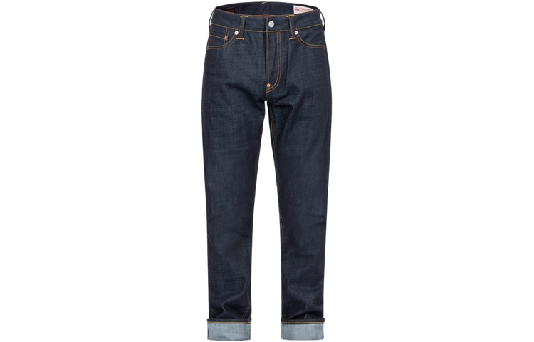 EVISU AW23  Slim Fit Jeans with Koi Big-M Embroidery in Denim Blue 2EAHTM3JE193717CT