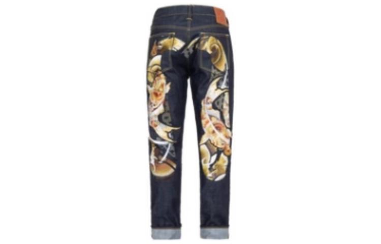 EVISU AW23  Slim Fit Jeans with Koi Big-M Embroidery in Denim Blue 2EAHTM3JE193717CT 圖 3
