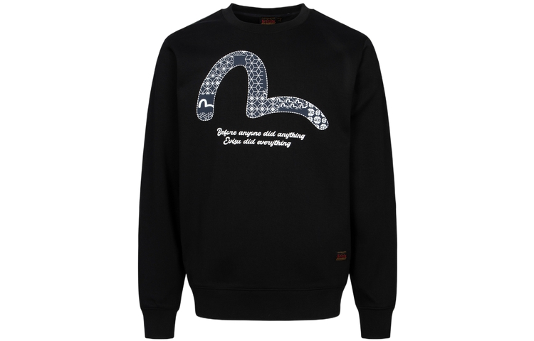 Order EVISU AW23 スウェットシャツ 小カモメプリント ヒップホップ 長袖 クルーネック 2EAHTM3SW7065XXCN