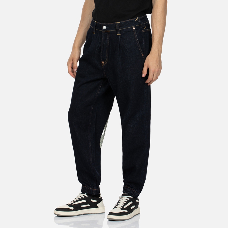 EVISU AW23  Tapered Straight Jeans with Big M Logo - Denim Blue 2EAHTM3JO1071FFDN 圖 5