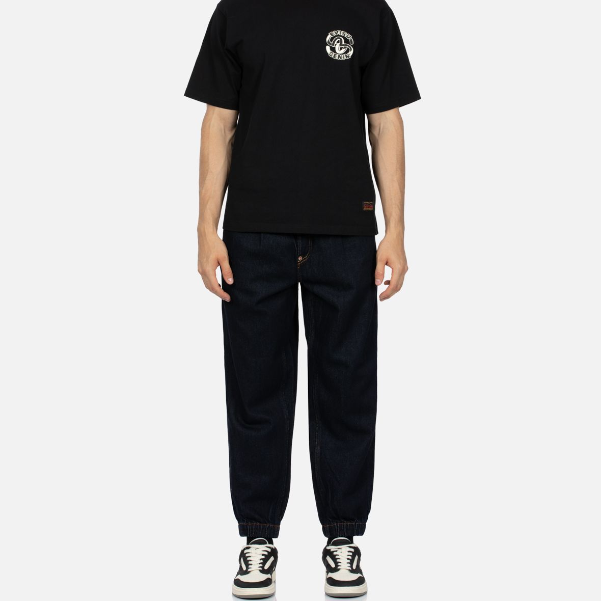 EVISU AW23  Tapered Straight Jeans with Big M Logo - Denim Blue 2EAHTM3JO1071FFDN 圖 7