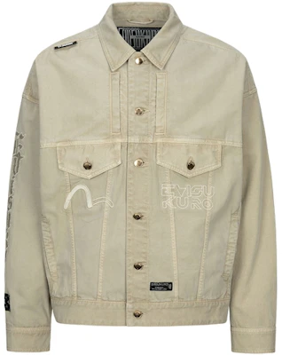 EVISU AW23 Washed Grey Green Logo Embroidered Fashion Jacket. 2EAGNM3JK5112FFCT Buy EVISU AW23 Washed Grey Green Logo Embroidered Fashion Jacket. 2EAGNM3JK5112FFCT