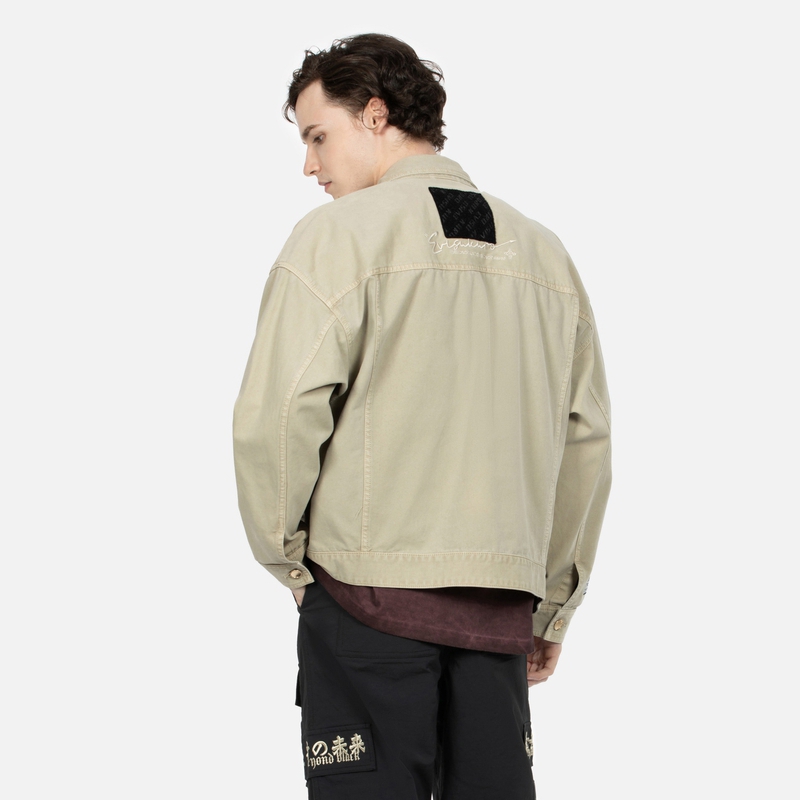 EVISU AW23  Washed Grey Green Logo Embroidered Fashion Jacket. 2EAGNM3JK5112FFCT 圖 5