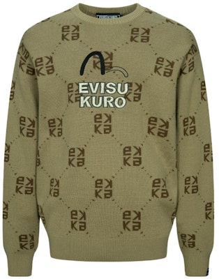 EVISU AW23 Suéter Beige Ancho de Punto con Logo Bordado. 2EAGNM3SR5168LFAW Order EVISU AW23 Suéter Beige Ancho de Punto con Logo Bordado. 2EAGNM3SR5168LFAW