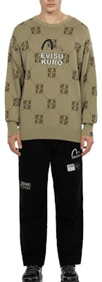 EVISU AW23 Suéter Beige Ancho de Punto con Logo Bordado. 2EAGNM3SR5168LFAW Sizing EVISU AW23 Suéter Beige Ancho de Punto con Logo Bordado. 2EAGNM3SR5168LFAW