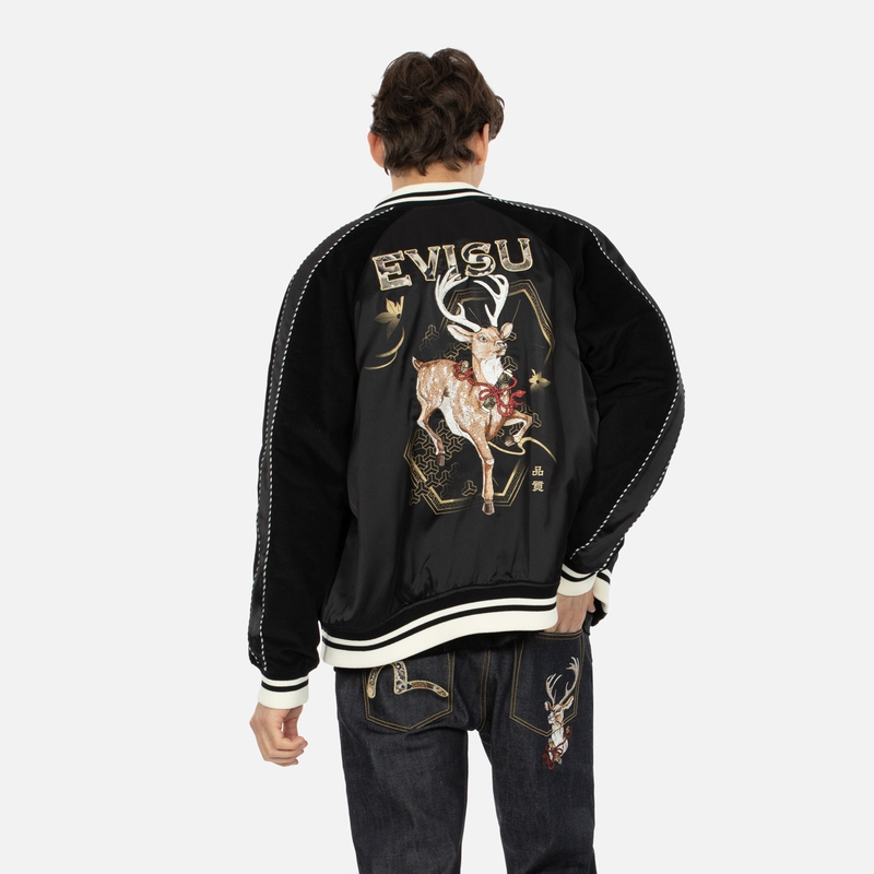 Cheap 에비수 AW23 요코스카 자켓 럭키 사슴 자수 2EAHTM3JK7016LFPQ