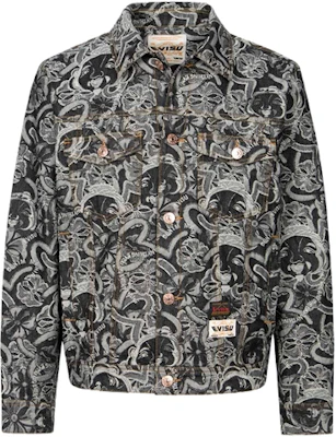 EVISU AW23 All-Over Buddha Seagull Denim Jacket Black 2EAHTM3DJ8068RXCT Buy EVISU AW23 All-Over Buddha Seagull Denim Jacket Black 2EAHTM3DJ8068RXCT