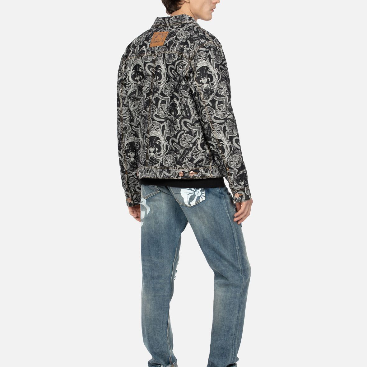EVISU AW23 All-Over Buddha Seagull Denim Jacket  Black 2EAHTM3DJ8068RXCT 圖 5