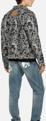 EVISU AW23 All-Over Buddha Seagull Denim Jacket Black 2EAHTM3DJ8068RXCT Purchase EVISU AW23 All-Over Buddha Seagull Denim Jacket Black 2EAHTM3DJ8068RXCT