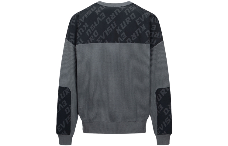 EVISU AW23 All-Over Logo Print Knit Sweatshirt Deep Gray  Fashion 2EAGNM3SR5166OSCT