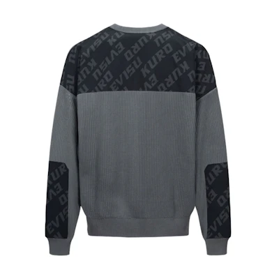 EVISU AW23 All-Over Logo Print Knit Sweatshirt Deep Gray Fashion 2EAGNM3SR5166OSCT