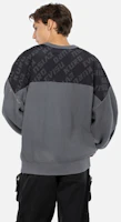 Purchase EVISU AW23 All-Over Logo Print Knit Sweatshirt Deep Gray Fashion 2EAGNM3SR5166OSCT